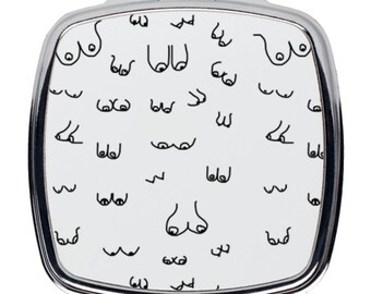 Espejo de tetas / espejo de bolsillo de tetas / lindo espejo cosmético / regalo de dama de honor / idea de regalo de fiesta nupcial / favor de fiesta de tetas / espejo de bolso