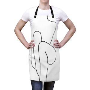 Line art torso apron | chef gift | legs crossed naked body apron | funny apron | husband gift idea | funny housewarming gift |
