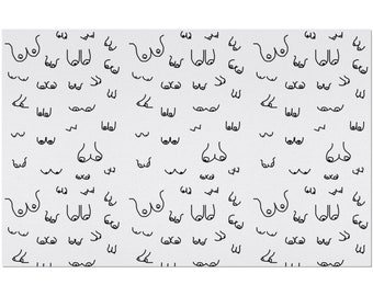 Mantel de piquero / manteles de piquero / manteles de senos / regalo de cáncer de mama / fiesta de trabajo de senos / estampado de senos / manteles con tetas / senos