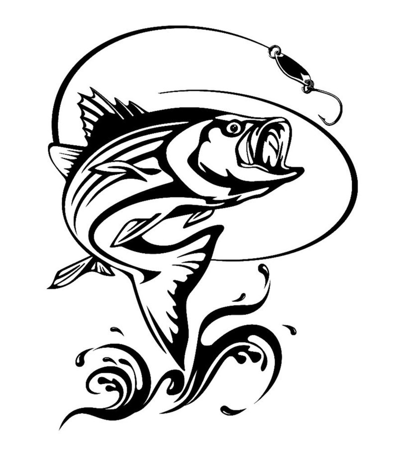 Striped Bass Fishing Waterslide for Custom Tumbler Decal Etsy