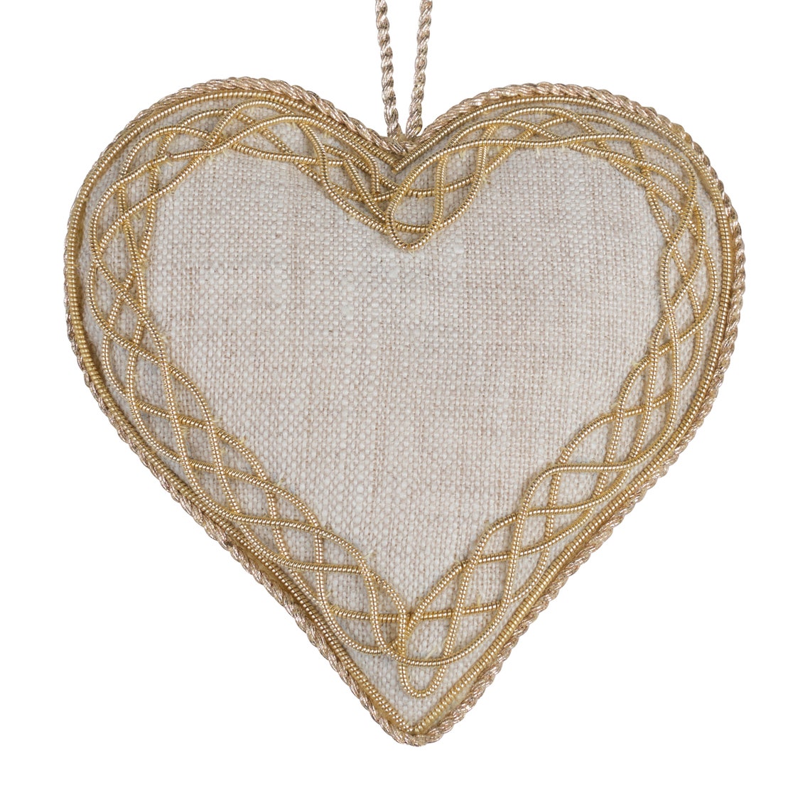 Celtic Knot Rope Heart Hanging Decoration in Irish Linen Etsy