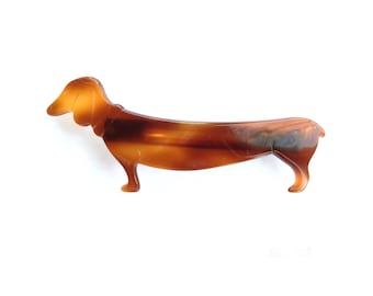 Wardani, Dackel, Französische Schildpatt-Barrette, Schildpatt-Dackelhund, handgefertigt in Frankreich von Wardani