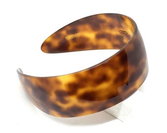 Wardani, 1.75” Puffy French tortoiseshell (4.5 cm) handmade in FRANCE wide headband