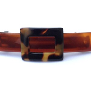 Wardani , Small French tortoise Barrette clip , Santa square buckle shape, handmade in France