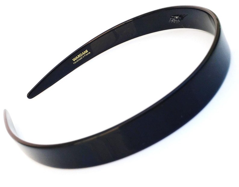 Wardani,1/2 French tortoiseshell headband with small teeth on the side for better grip ,1.5 cm Handmade in France Black