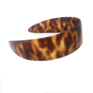 Wardani, 1.6” Tortoiseshell puffed headband, handmade in France (3.8cm)