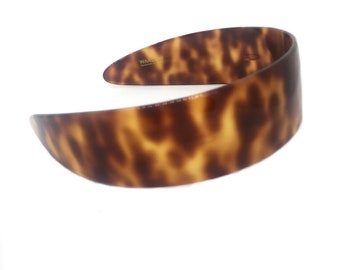 Wardani, 1.6” wide tortoiseshell puffed headband, handmade in France ( 3.8cm )