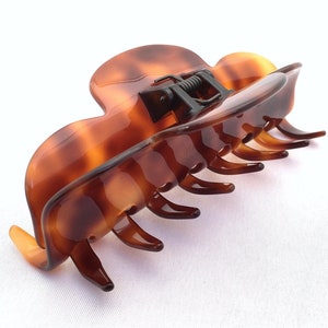 Wardani, XL Jaw clip French Tortoiseshell tortoise shell handmade in France from acetate Cellulose 4.5 &quot; long