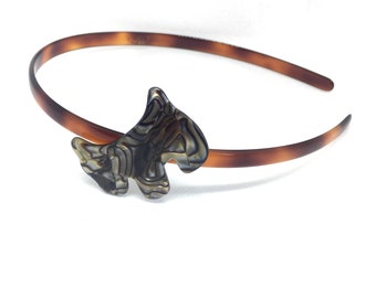 1970’s Vintage Jet Black French Headband with Cutouts, Unique Hair Accessories 1970 main image 2