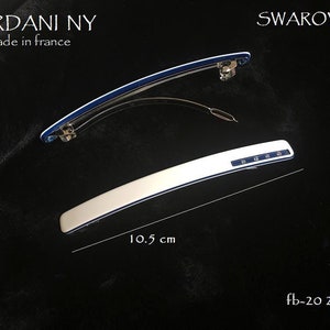 Wardani, Swarovski French tortoise acetate long barrette handmade in France