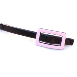 Wardani,Long  tortoiseshell clip barrette with rectangle shape Buckle handmade in France 2 tone, ( 10.5 cm long)