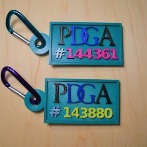 3D Printed PDGA Number Bag Tag