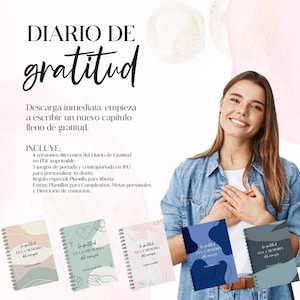 Diário de Gratidão para Imprimir | Jornal de Agradecimento | Planner Diário para Reflexão | Baixar PDF Digital