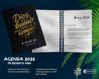2026 Planner PDF: Neutral Colors, Printable Agenda (Medio Oficio)