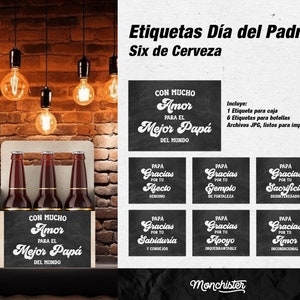 Etichette per Cerveza - Papá / Pacchetto di disegni personalizzabili