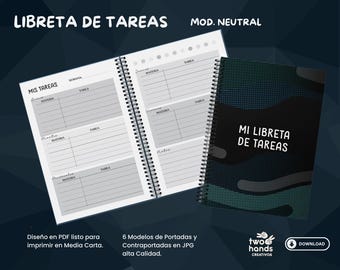 Libreta de Tareas Minimalista | PDF Imprimible 6 Diseños