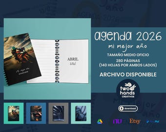 Agenda PDF 2026 für Imprimir | dieses neutrale hombre + Diario de Gratitud de Regalo