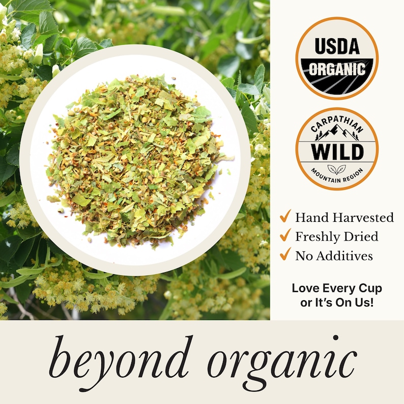 Organic Linden Flower Tea - Caffeine Free Calming Herbal Support afbeelding 7