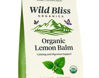 Organic lemon Balm Tea - Caffeine Free Calming and Soothing Herbal Support