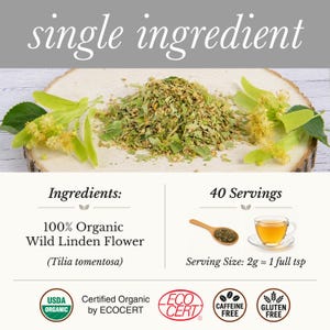Organic Linden Flower Tea - Caffeine Free Calming Herbal Support afbeelding 10