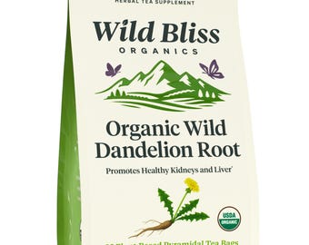 Organic Wild Dandelion Root Tea - Caffeine Free Liver and Kidney Herbal Support