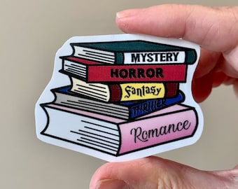 Genre Book Stack Sticker