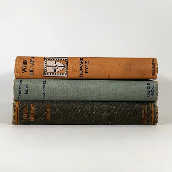Vintage Books / Old Book Stack / Decorative Books
