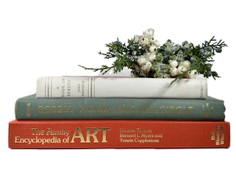 Christmas Book Stack  Books by Color Decorative Holiday Books Vintage Books