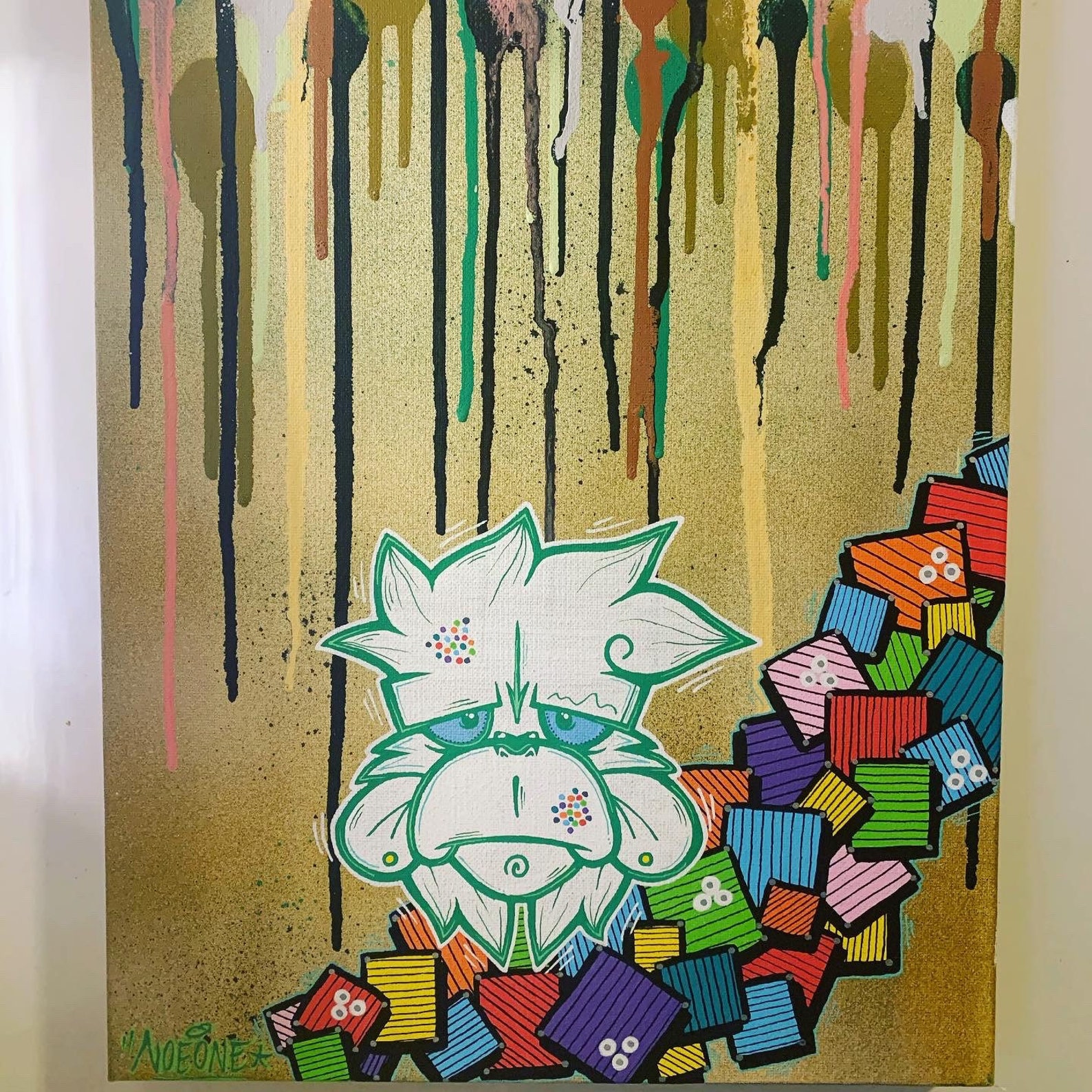 Driptastic Monkey Painting Graffiti Art Unique Original Etsy Australia