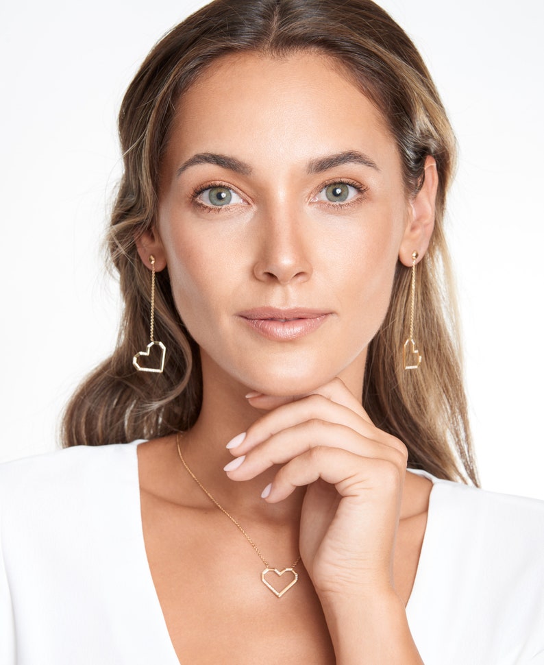 Gold & Diamond Heart Necklace PURE LOVE in 18 Carat Recycled Etsy