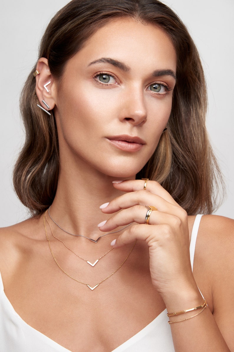 Diamond Gold Necklace VICTORY in 18 Carat Recycled Gold With Etsy UK