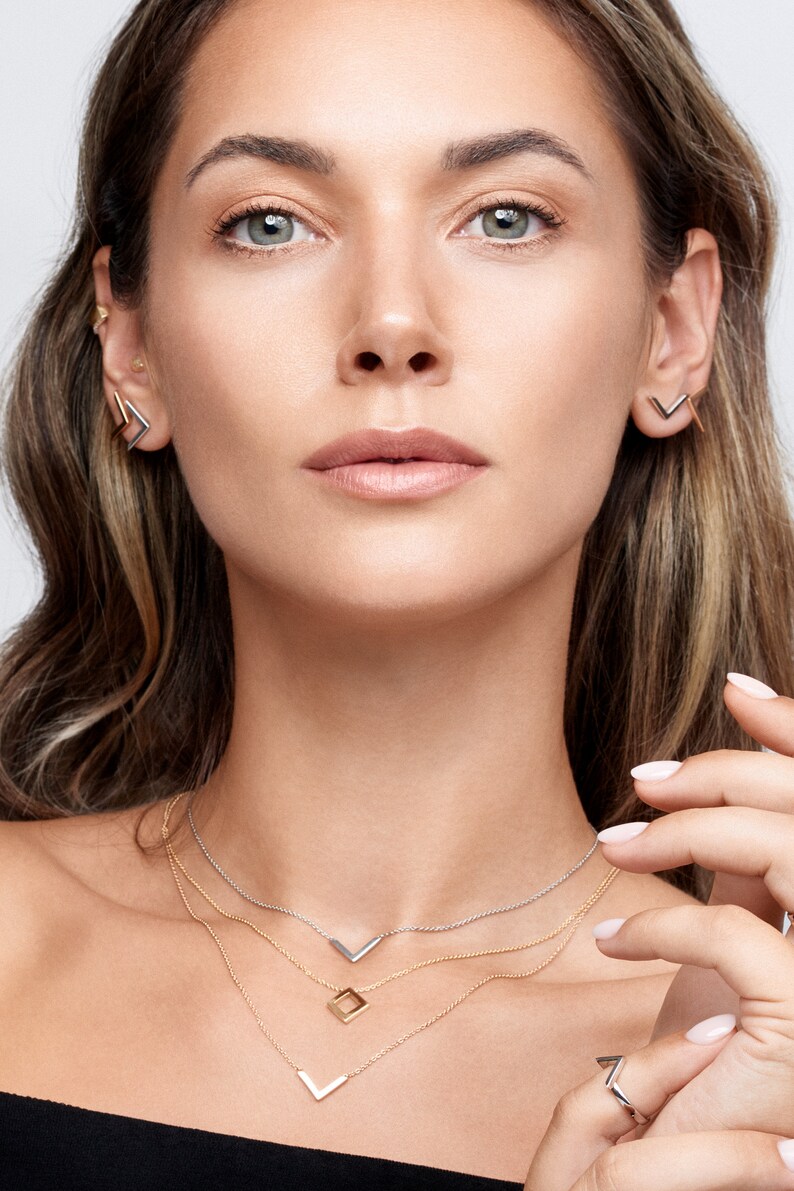 Diamond Gold Necklace VICTORY in 18 Carat Recycled Gold With Etsy UK