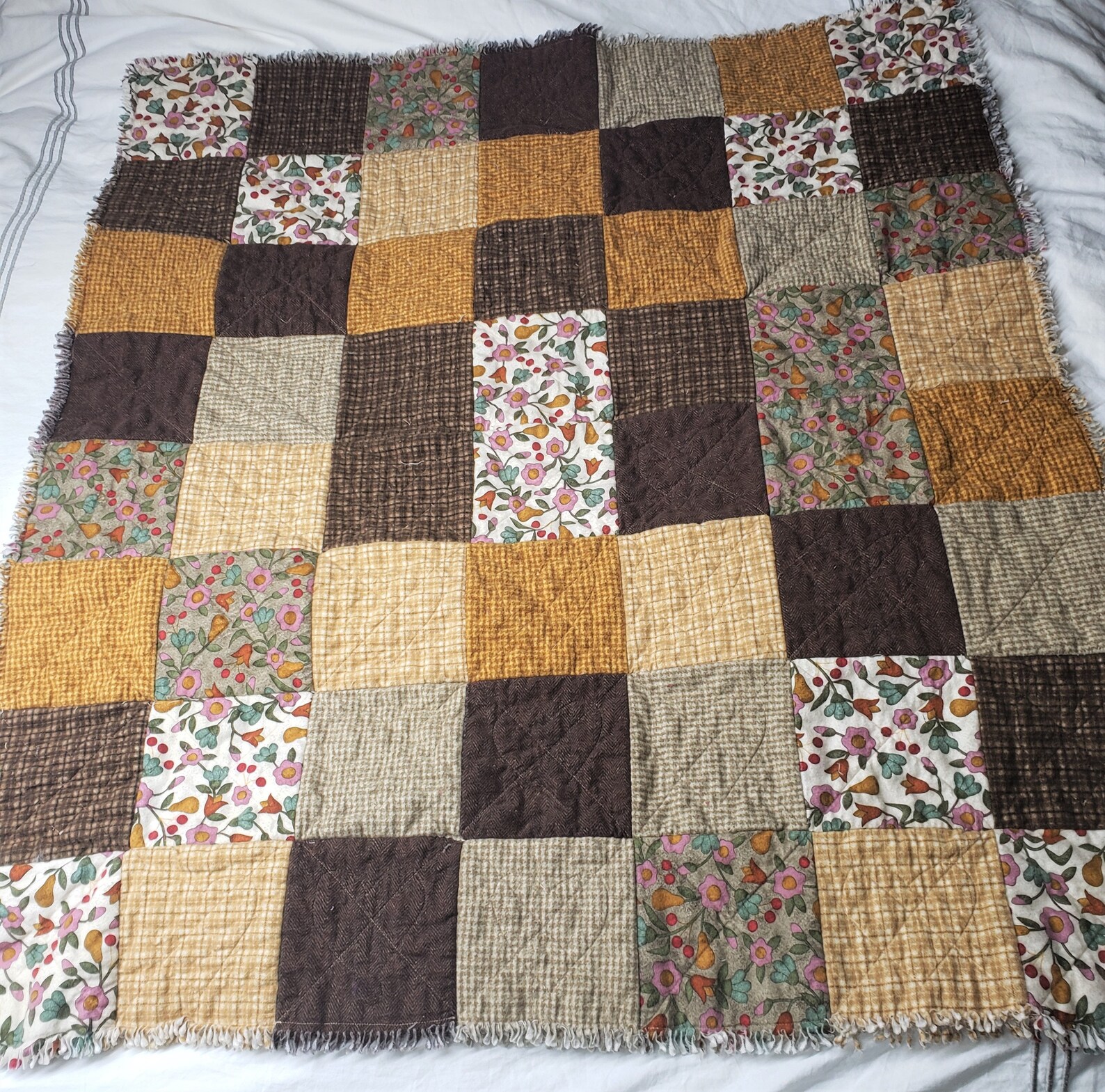 Flannel Rag Quilt Kit With Applique Rag Hearts my Etsy