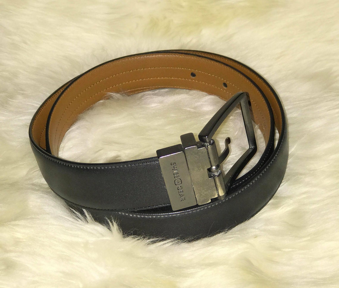 Swiss Gear Men's Reversible Buckle Belt Black/Tan Etsy
