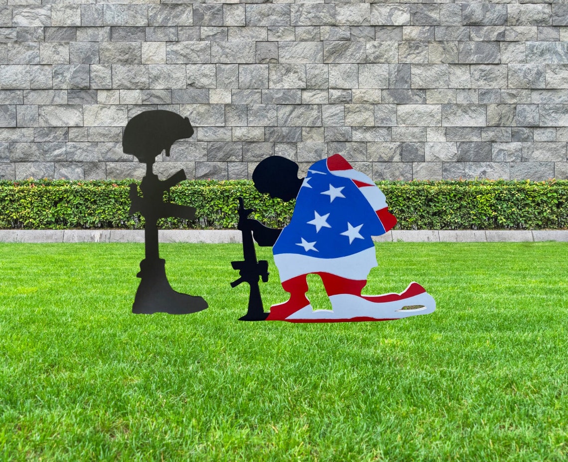 Fallen Soldier Tribute Two piece Yard Display US Military Etsy
