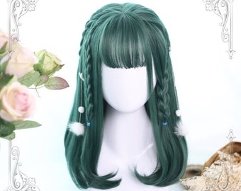 dark green wig