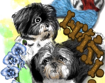 Biro Pet Portrait Etsy