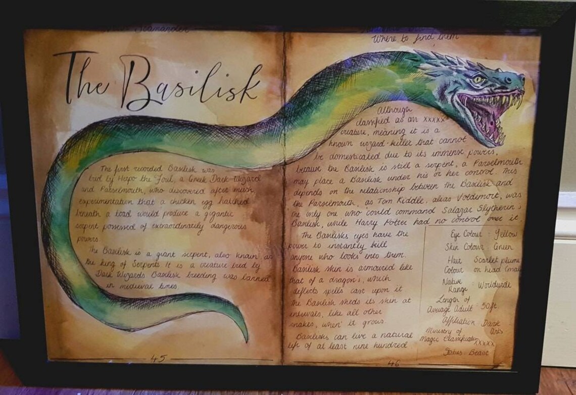 The Basilisk Fantastic Beasts and Where to Find Them Harry Etsy