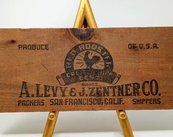 Antique Pursuit Label California Fruit Exchange Wooden Fruit Crate