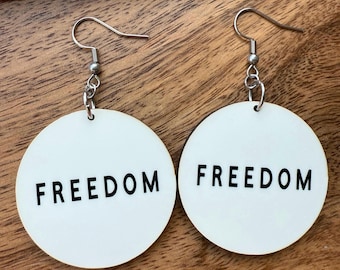 FREEDOM handcrafted earrings-   American Patriotic earrings USA