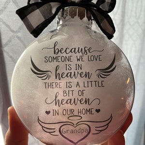 Grandpa Memorial Christmas Ornament. Lost loved one , holiday in heaven. Keepsake, Remembrance of family. Death of loved ones