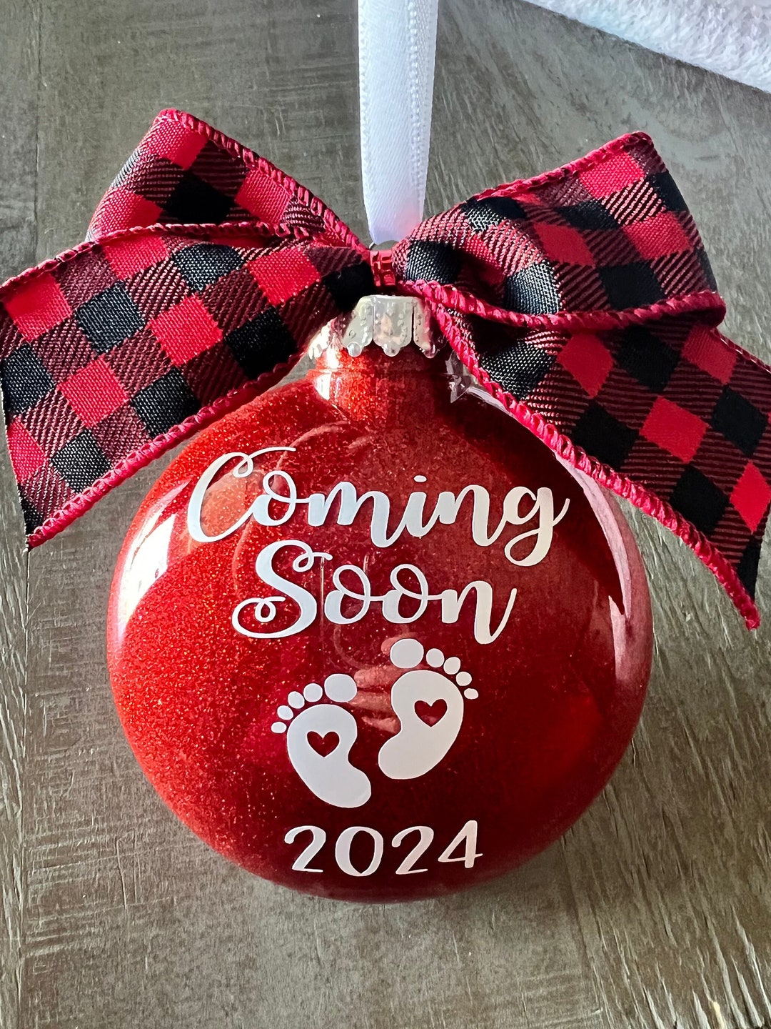 Coming Soon 2024 Christmas Ornament Disc. Birth Announcement Etsy