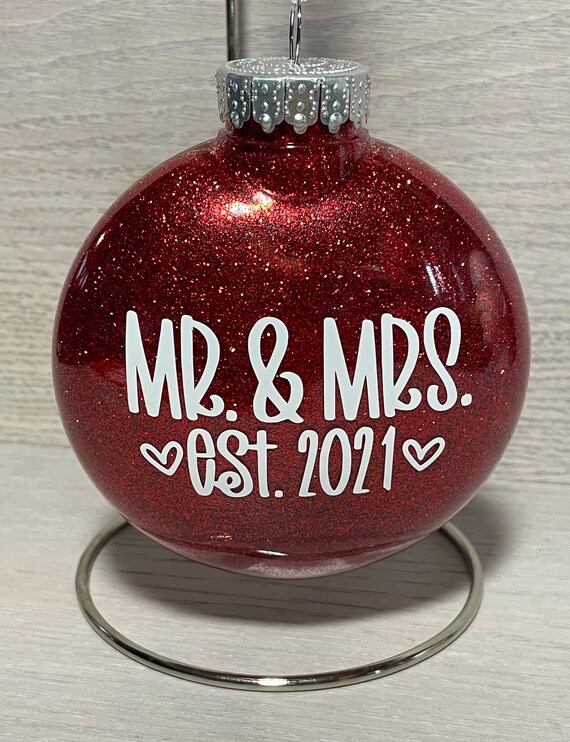 Mr and Mrs Ornament. Christmas Wedding Ornament. Marriage Etsy
