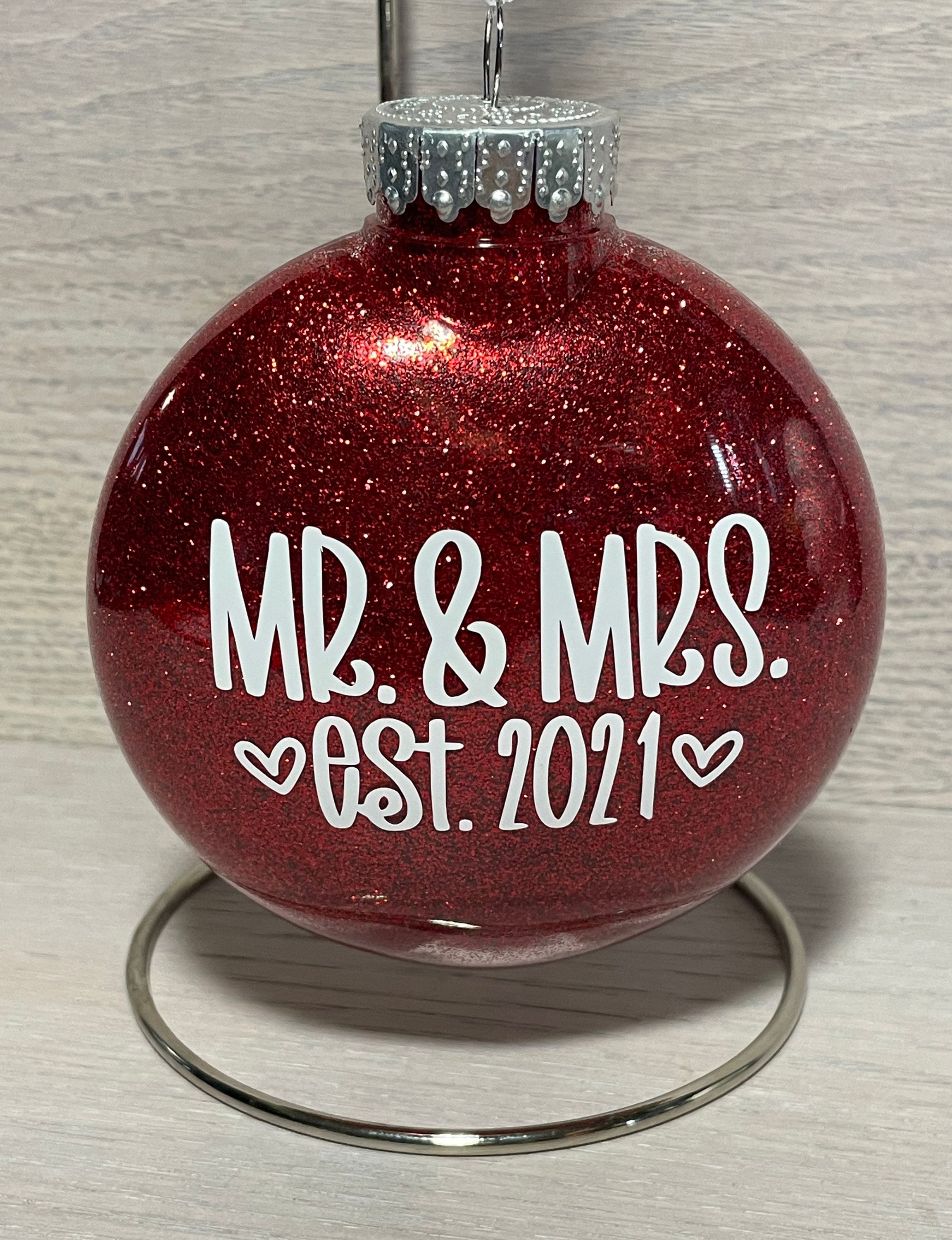Mr and Mrs ornament. Christmas wedding ornament. Marriage Etsy