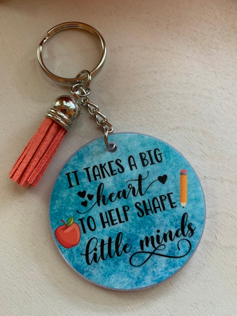 Teacher Keychain. Acrylic Disc Keychain. Teacher Gift Big Etsy