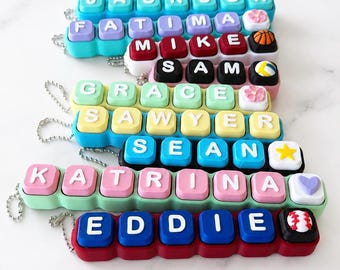 Ultimate Personalized name fidget clicker. 3D printed, CLICKER keychain, party favor, clicky sensory ASMR gift