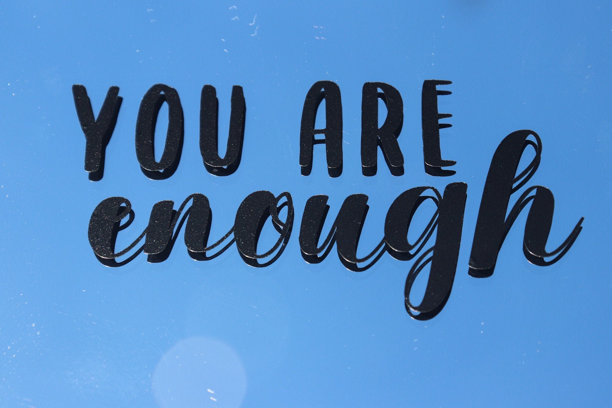 You Are Enough Vinyl Mirror Decal (Black) - Mirror Decal - Body Posit…