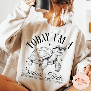 Heute bin ich eine schwere Schildkröte PNG, ich bin eine schwere Schildkröte SVG, Vintage Schildkröte-Shirt, sarkastische Schildkröte zwar, lustige Schildkröte