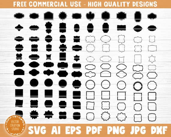 Download 110 Label Shapes Big Bundle Svg Label Shapes Silhouette Etsy