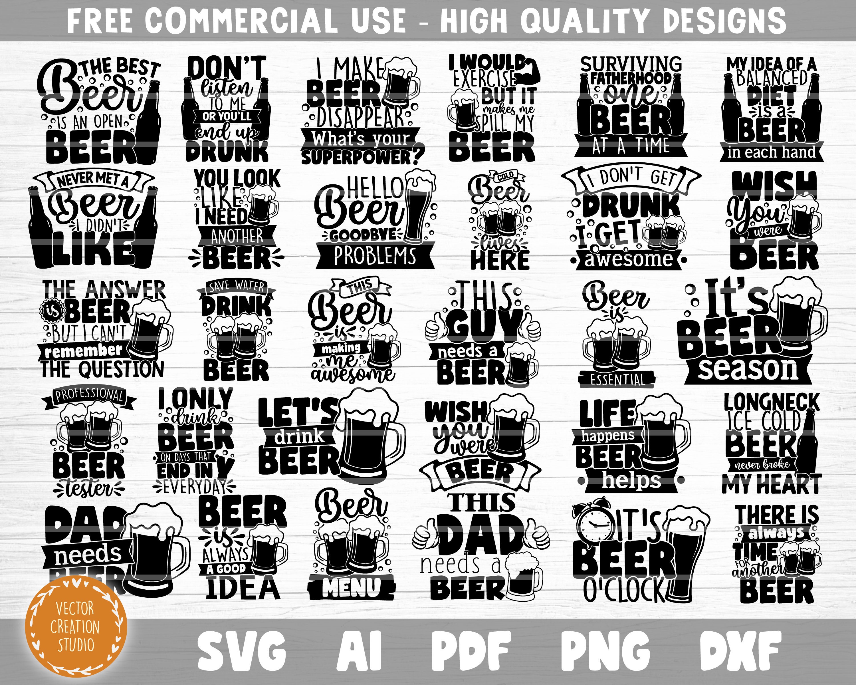 Beer SVG Bundle Cut Files Funny Beer Quotes Beer Dad Shirt - Etsy